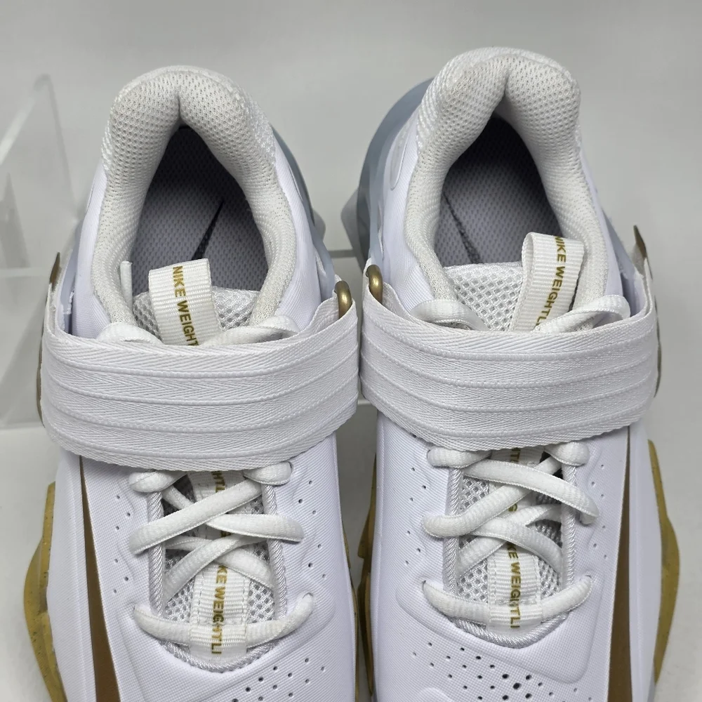 Nike Savaleos White Metallic Gold Weight Lifting Shoes CV5708 101 Men's Sz 4.5 - Picture 9 of 10